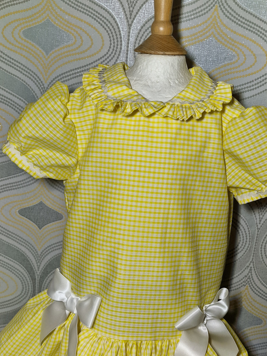DREAM 0-8 years GIRLS  gingham school uniform drop waist lined dress 6 colours
