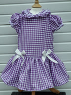 DREAM 0-8 years GIRLS  gingham school uniform drop waist lined dress 6 colours