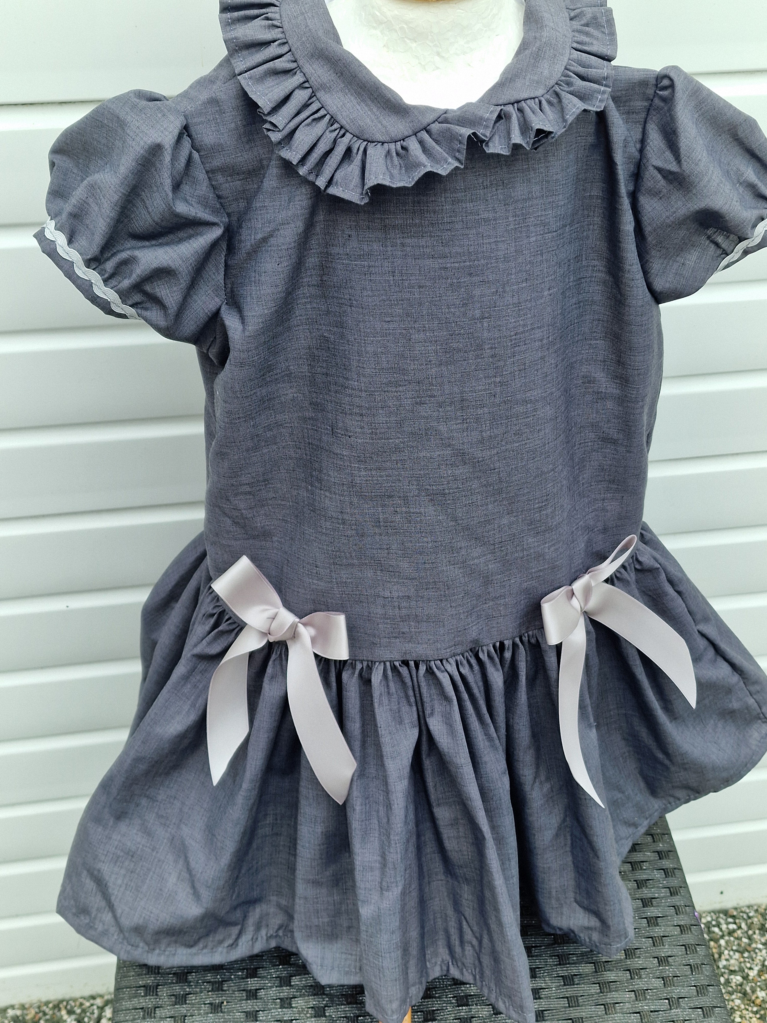 DREAM 0-8 years GIRLS traditional school uniform grey drop waist dress