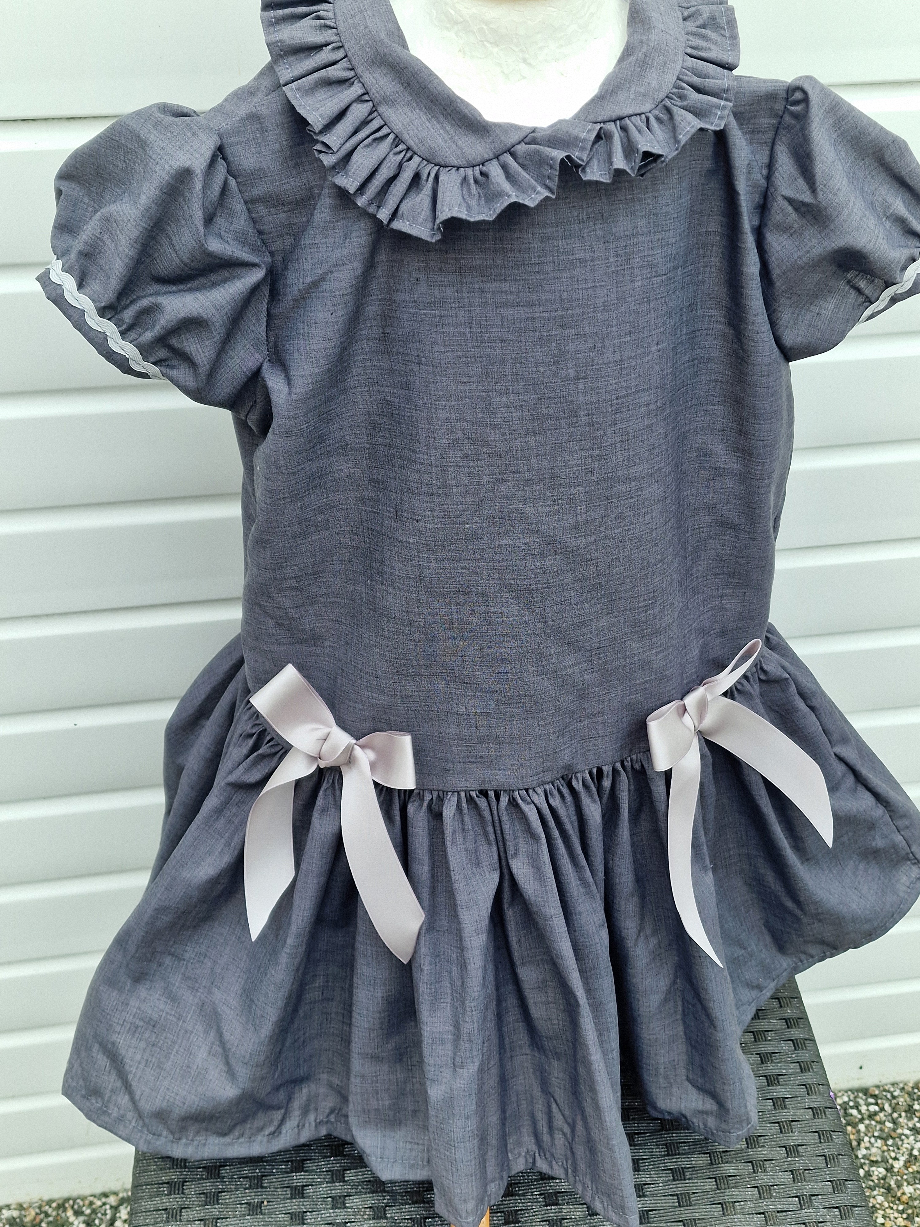 DREAM 0-8 years GIRLS traditional school uniform grey drop waist dress