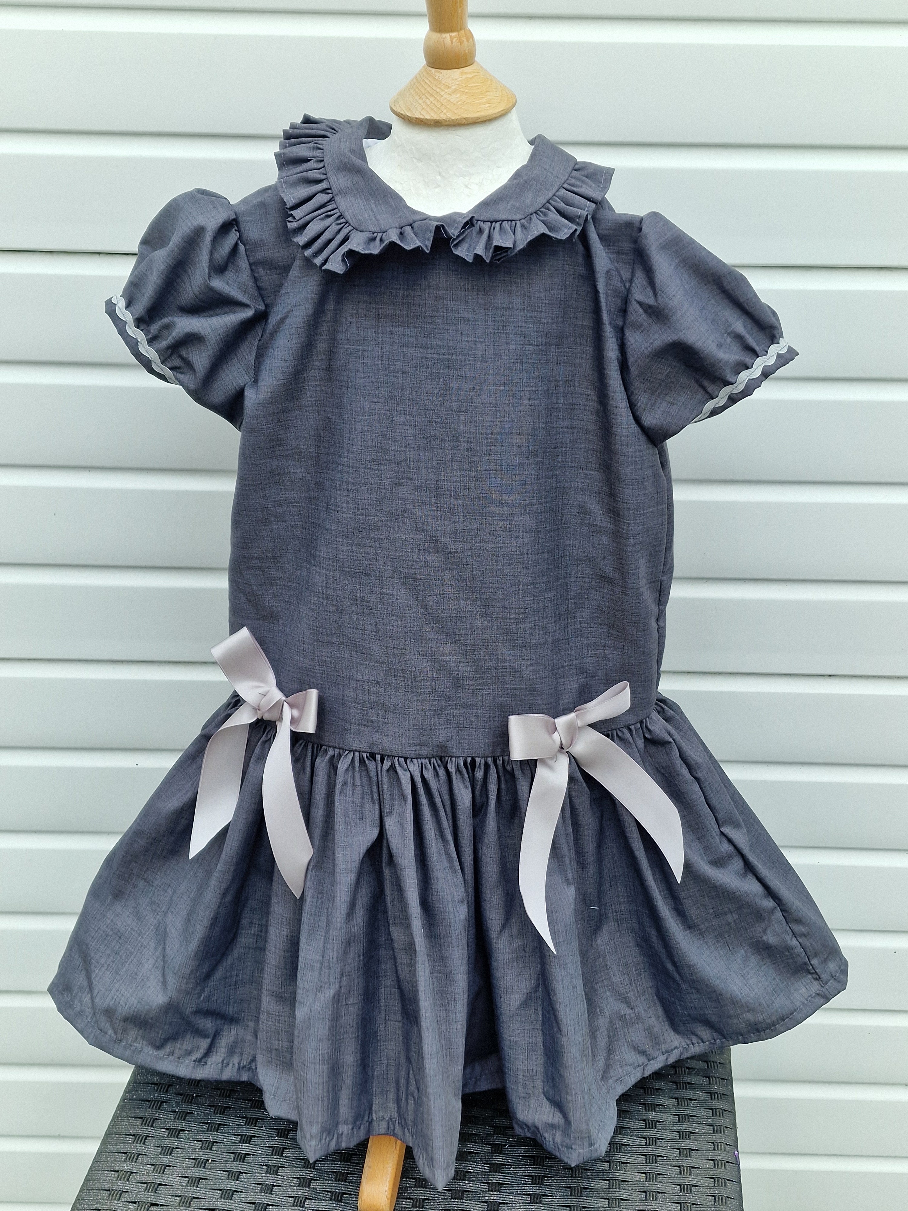 DREAM 0-8 years GIRLS traditional school uniform grey drop waist dress