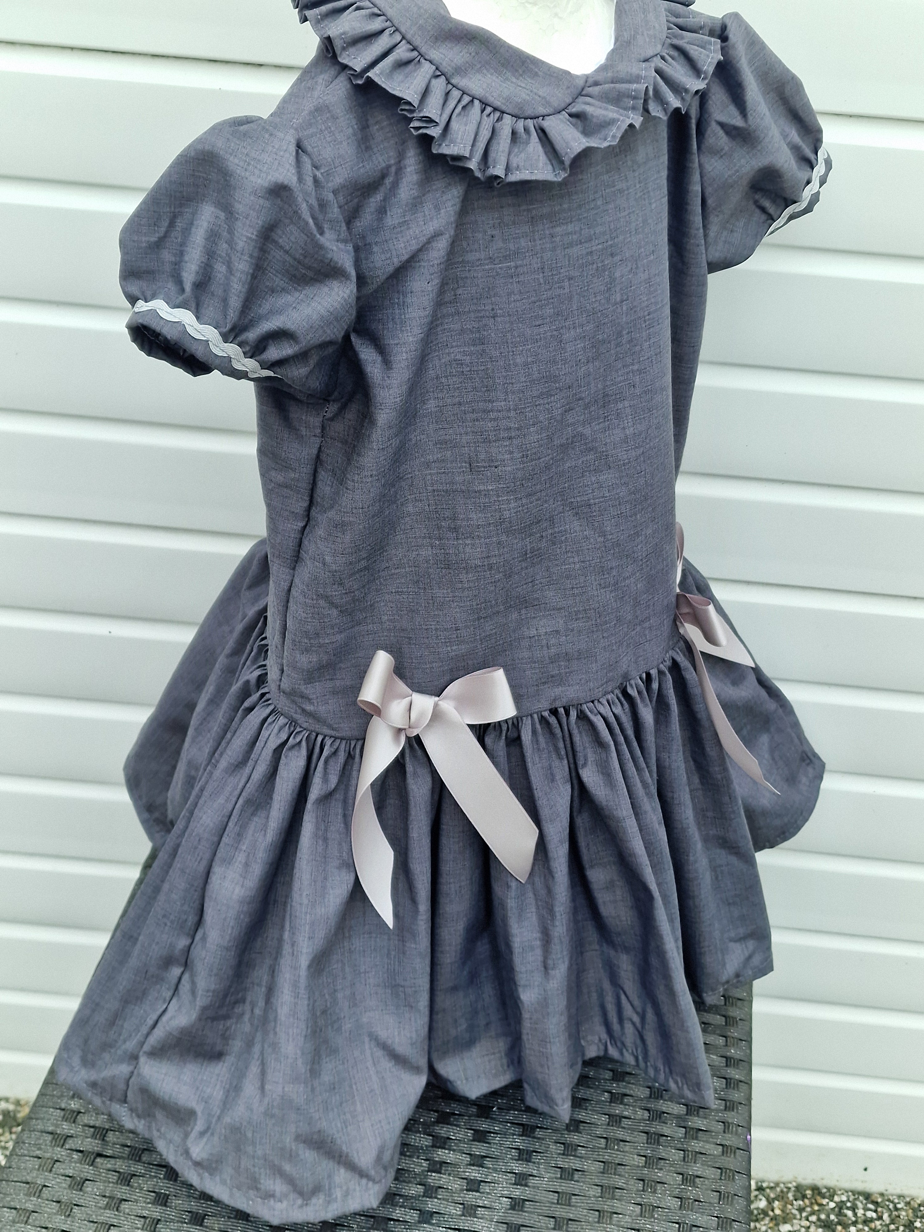 DREAM 0-8 years GIRLS traditional school uniform grey drop waist dress