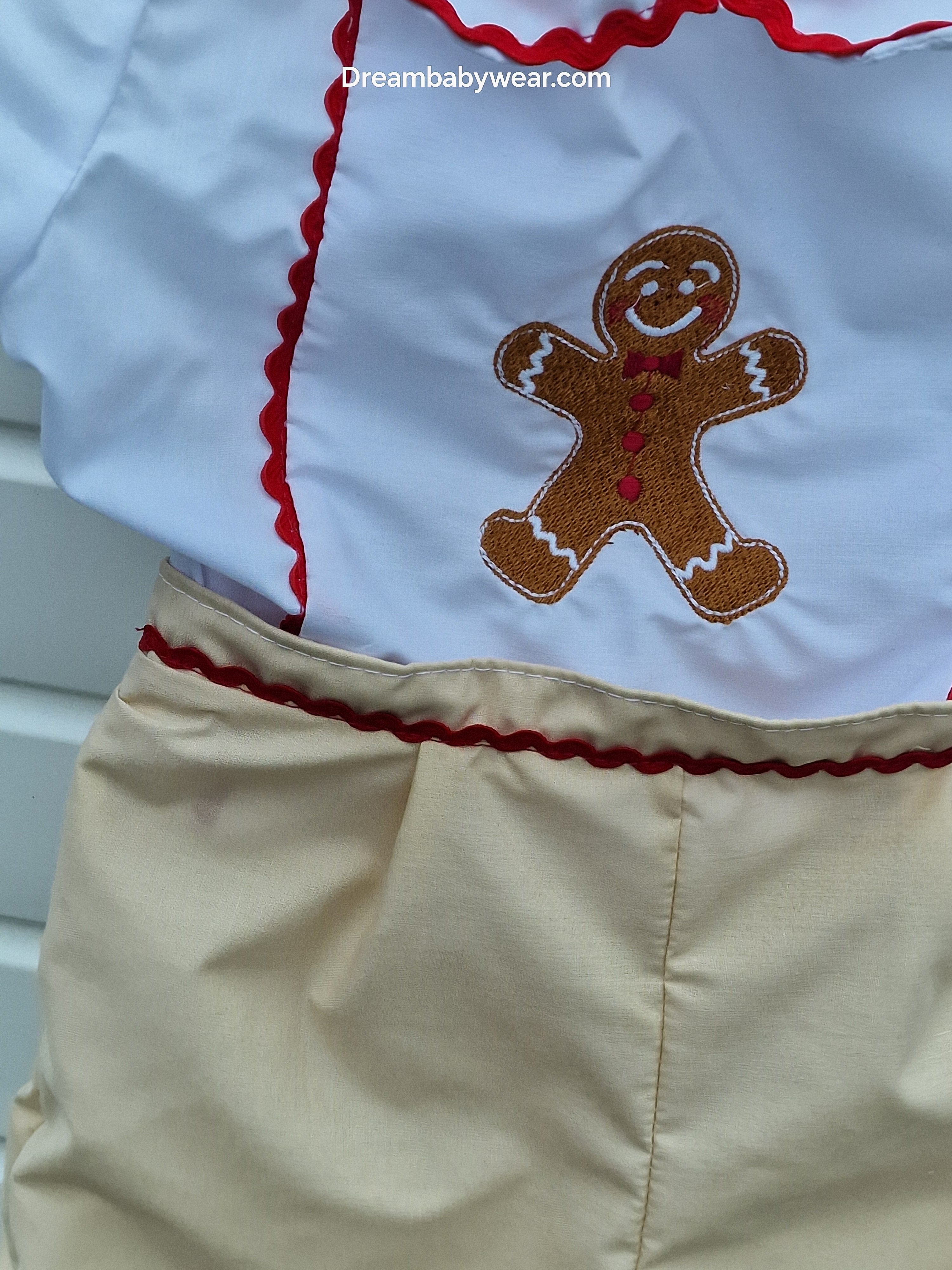DREAM 0-6 years BABY BOYS gingerbread embroidered shirt and shorts set