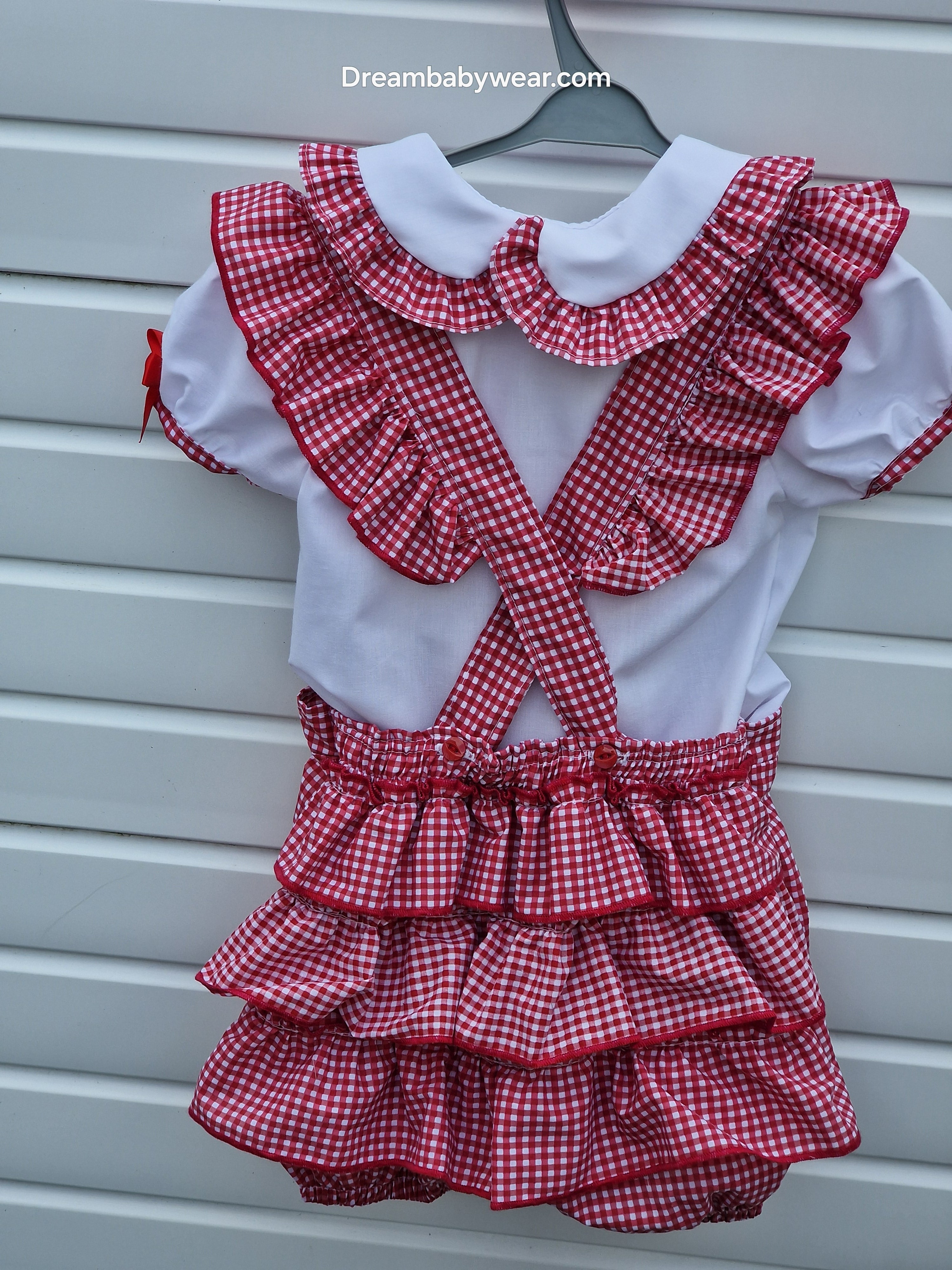 DREAM 0-8 years GIRLS traditional  gingham school uniform blouse & playsuit 6 colours
