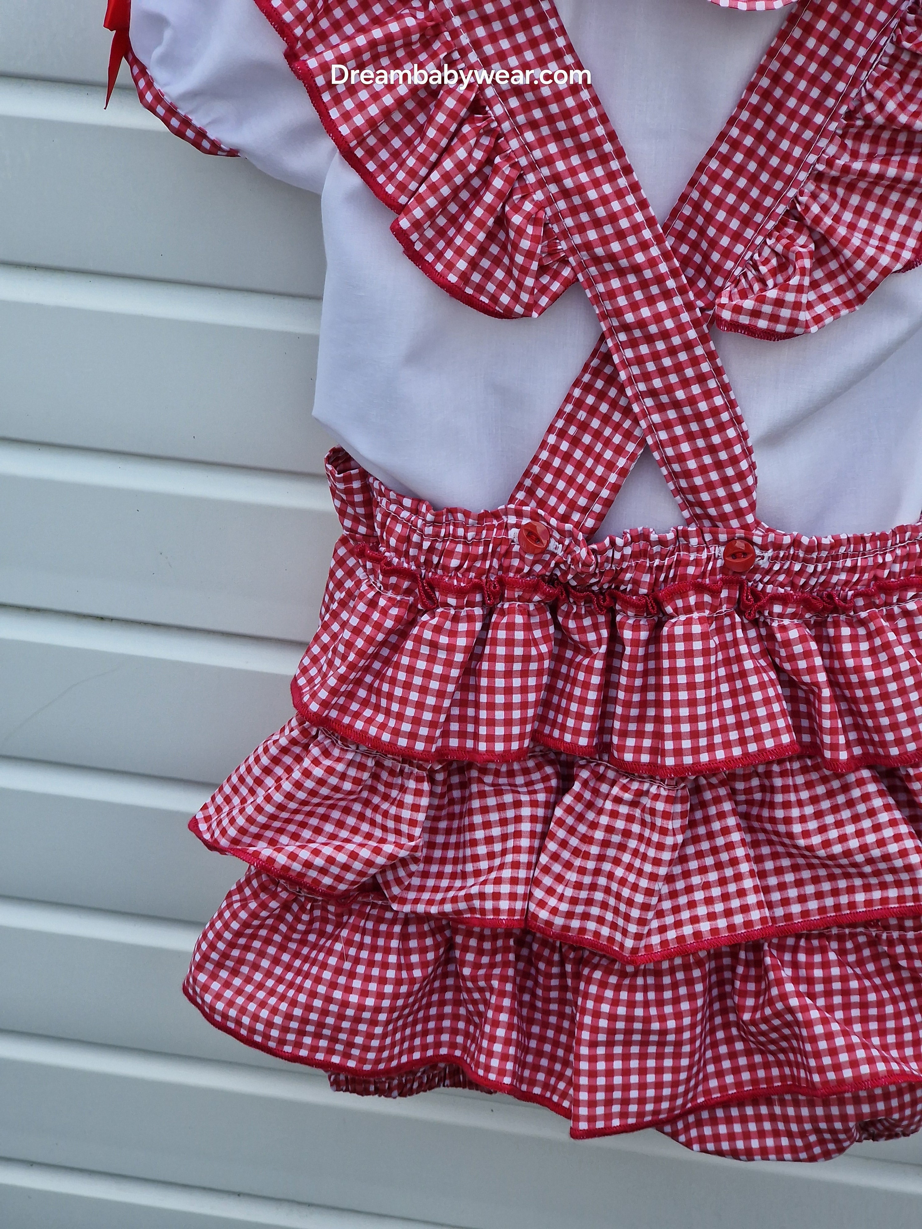 DREAM 0-8 years GIRLS traditional  gingham school uniform blouse & playsuit 6 colours
