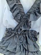 DREAM 0-8 years GIRLS traditional school uniform white blouse & grey playsuit