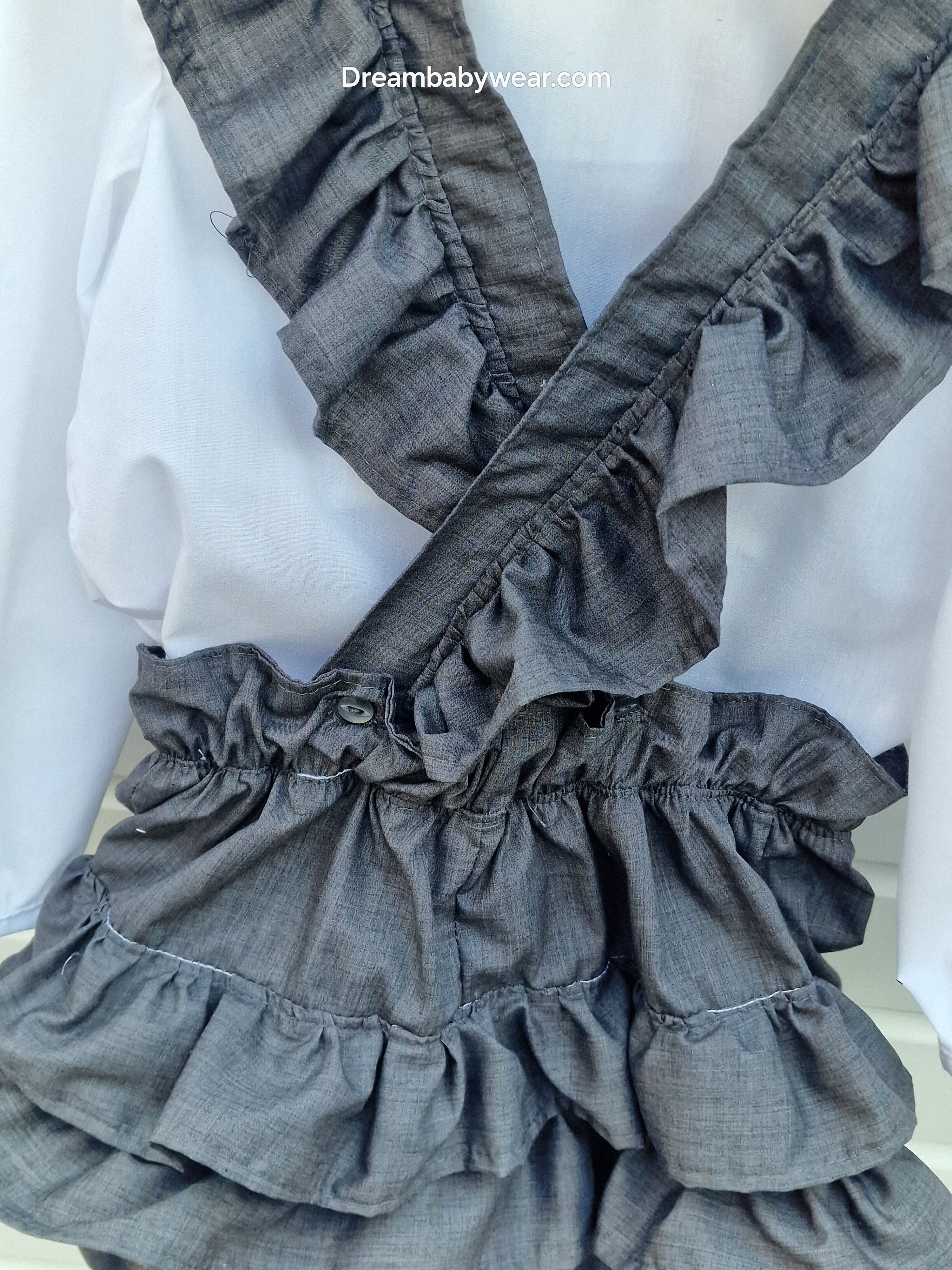 DREAM 0-8 years GIRLS traditional school uniform white blouse & grey playsuit
