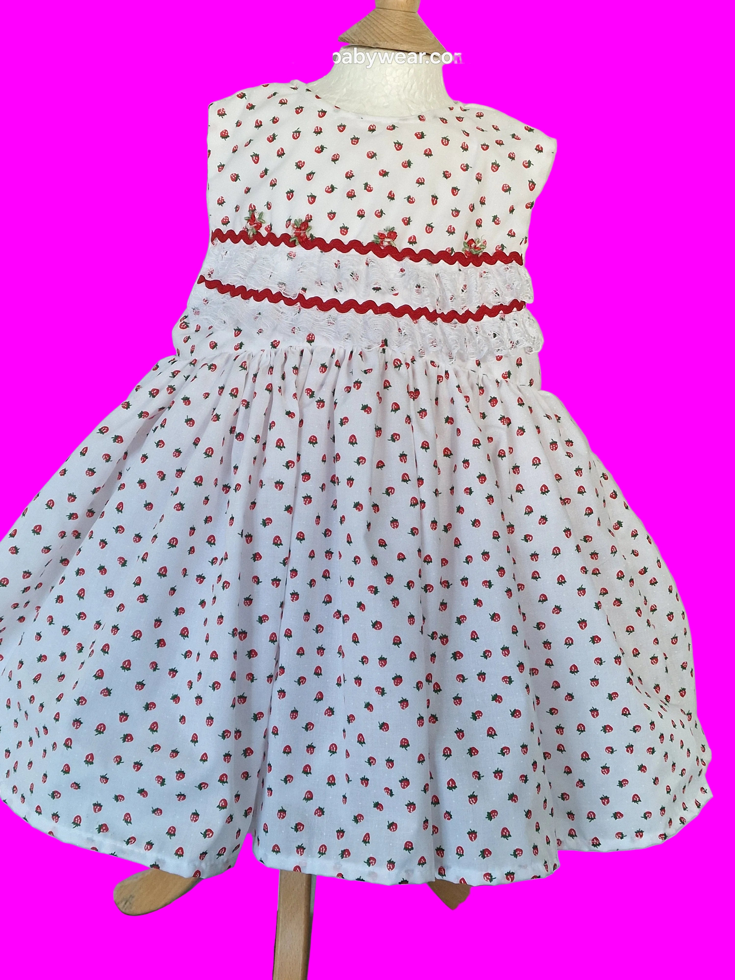 ROSIE Strawberry print summer lined dress