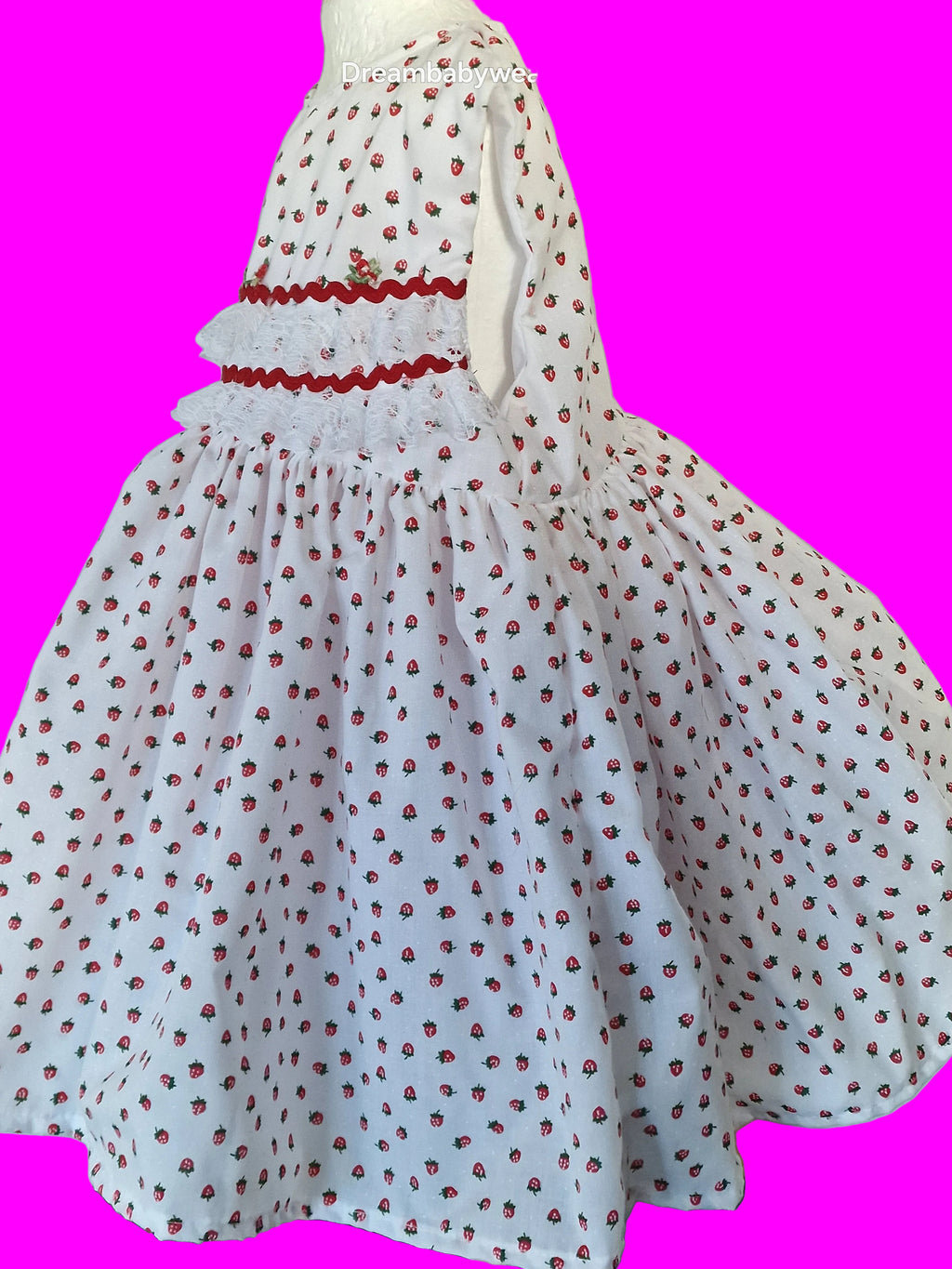 ROSIE Strawberry print summer lined dress