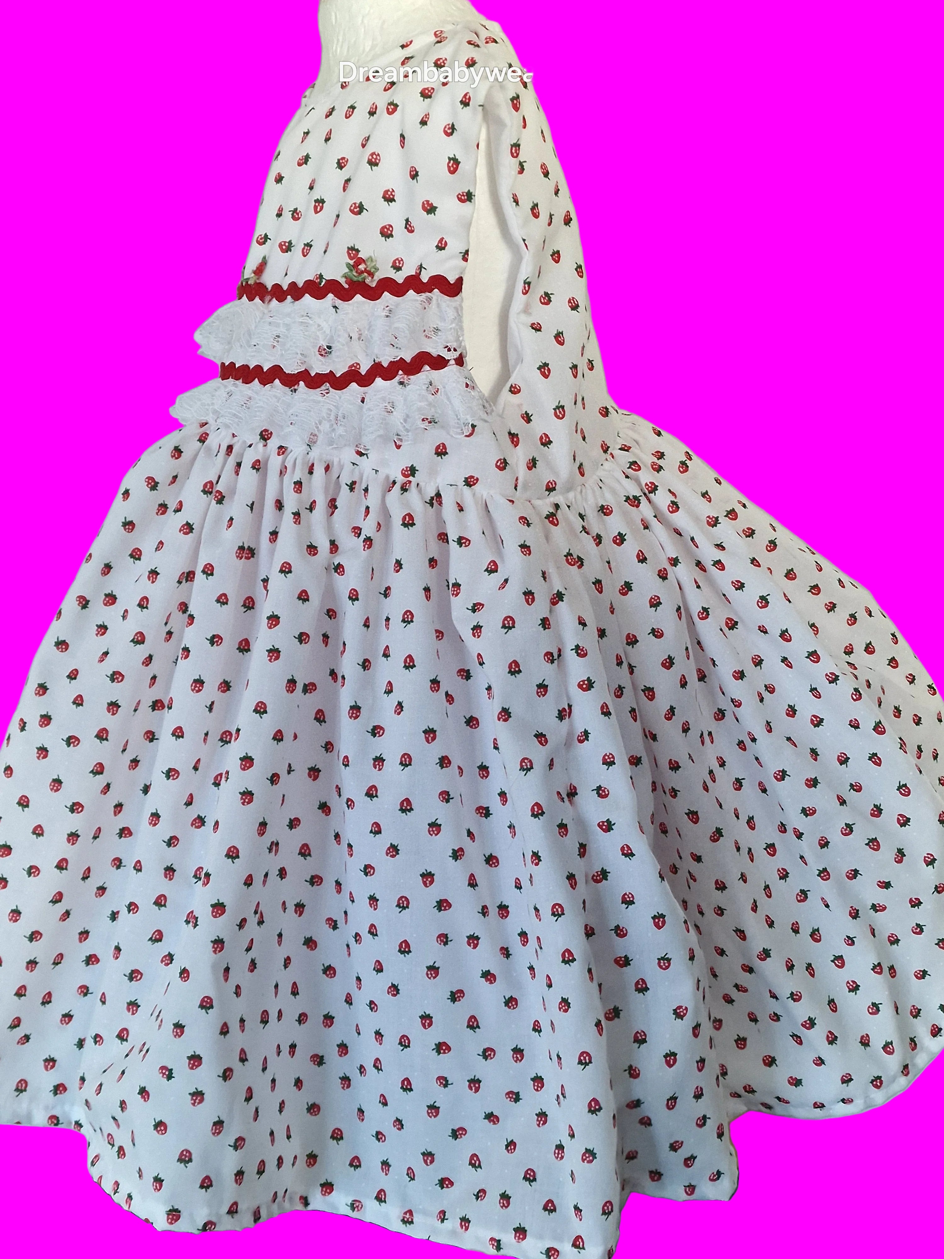 ROSIE Strawberry print summer lined dress