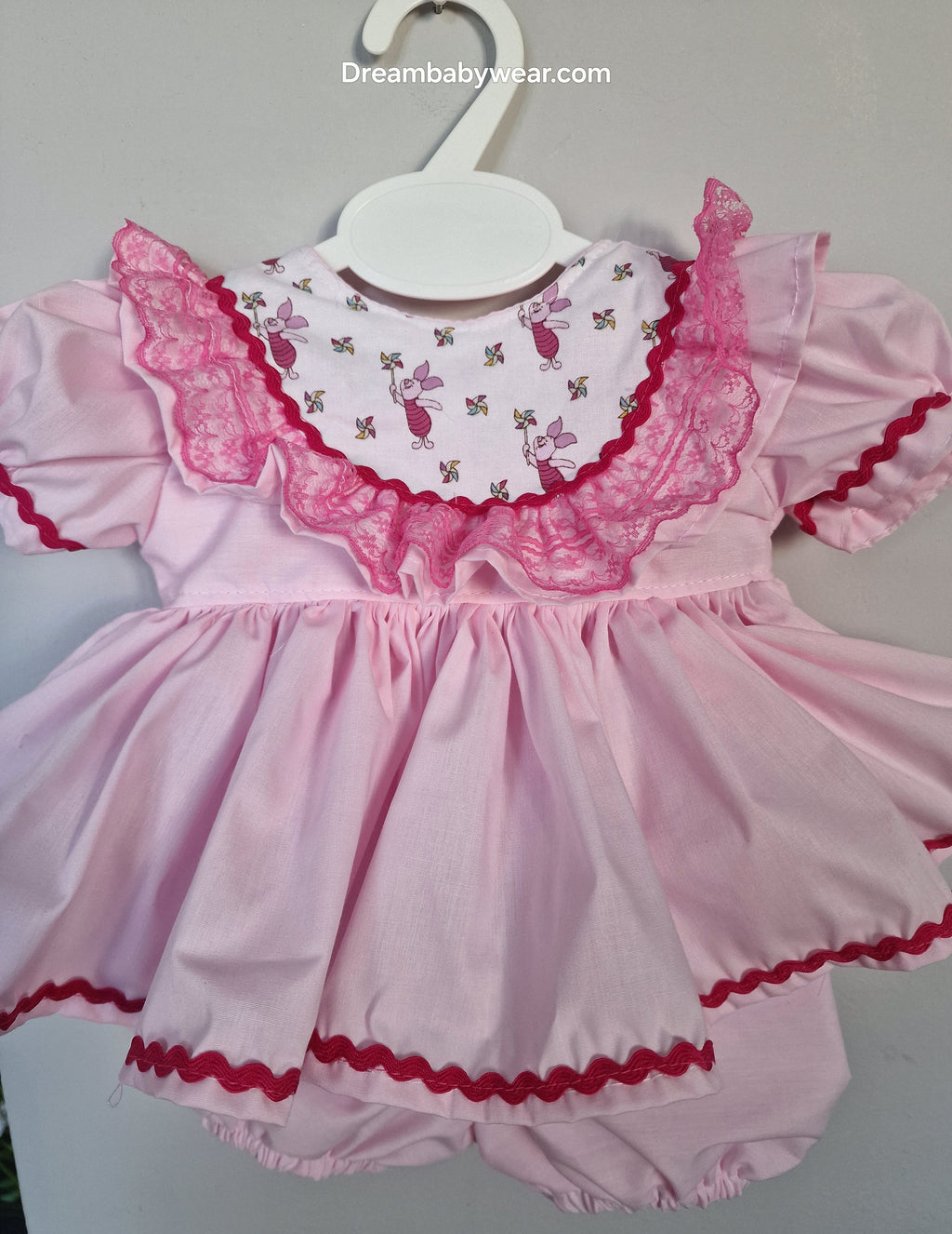 0-3 12-18 months little piglet pink fuchsia 2 part set