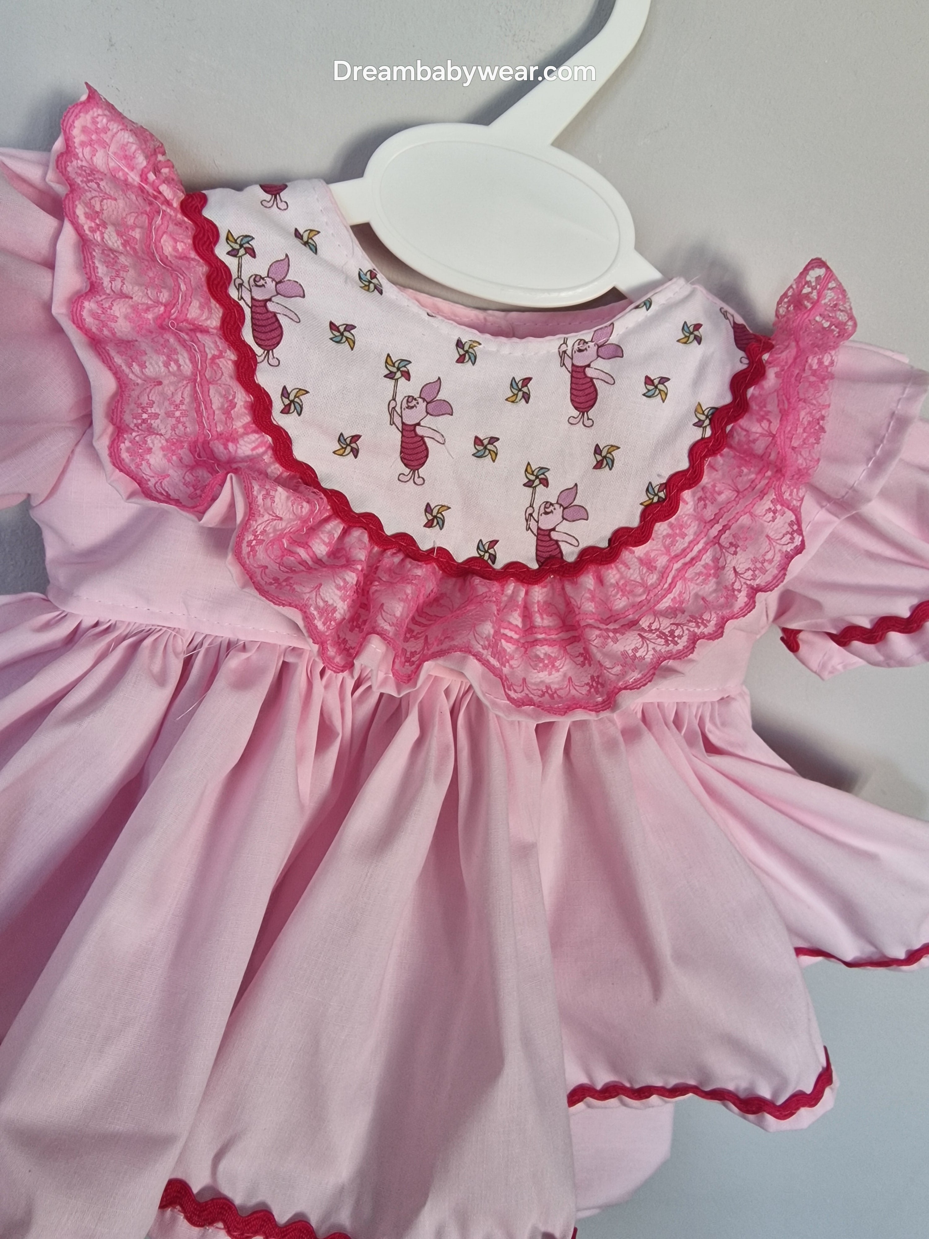 0-3 12-18 months little piglet pink fuchsia 2 part set