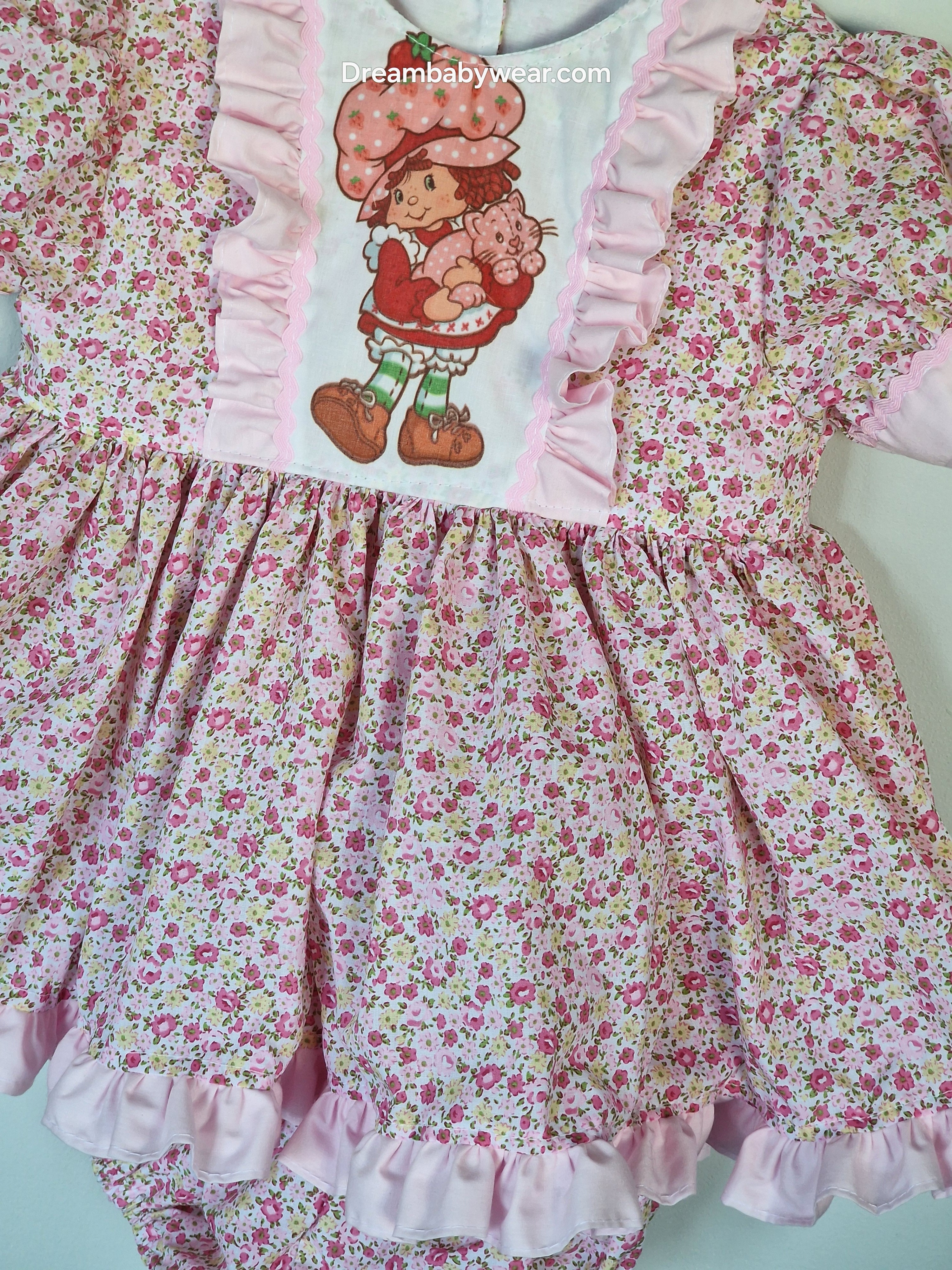 Strawberry Shortcake print summer top bloomers  2 piece set 0-10 years
