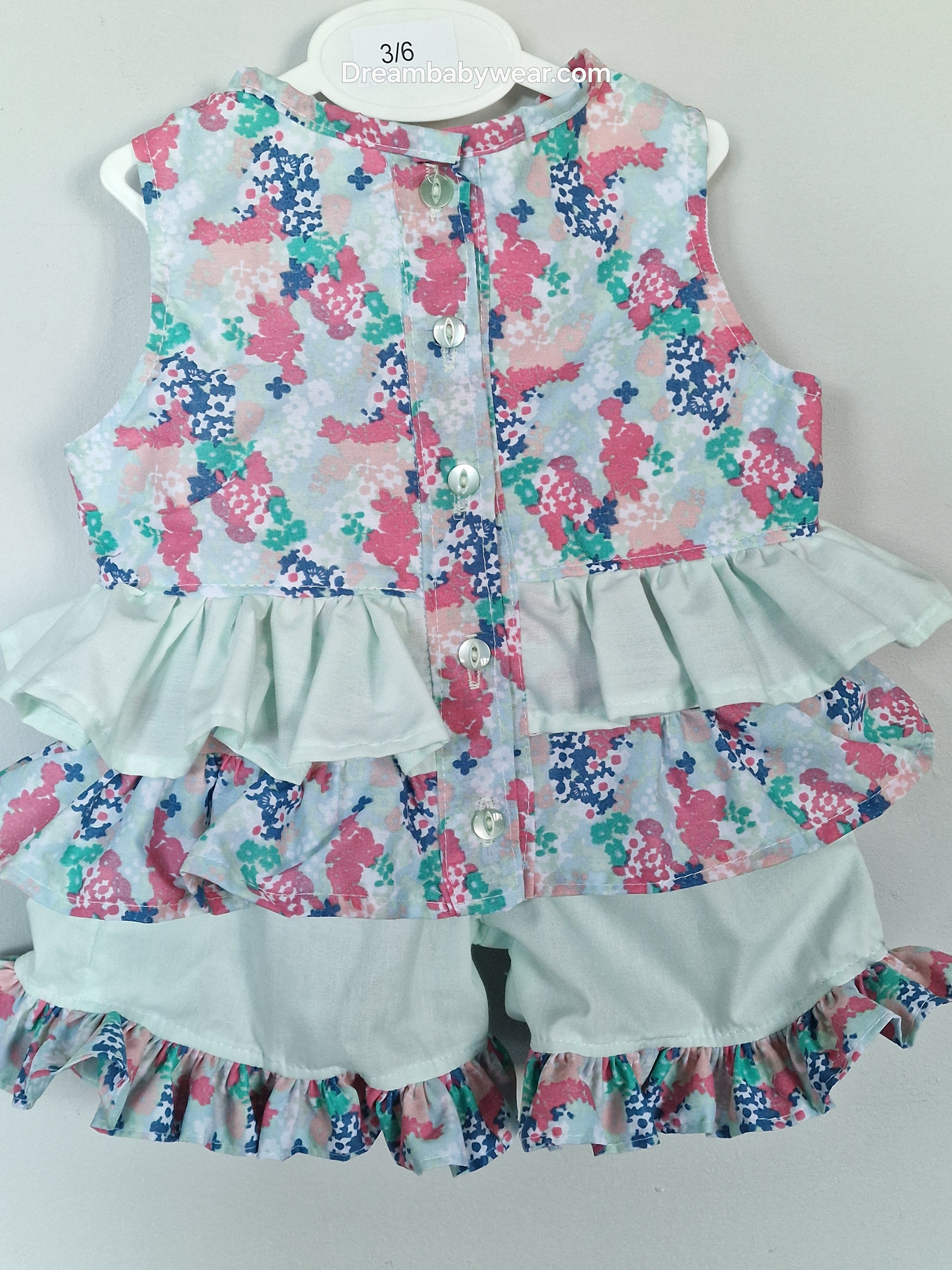 Mai pastels summer top and ruffle shorts set 0-10 years