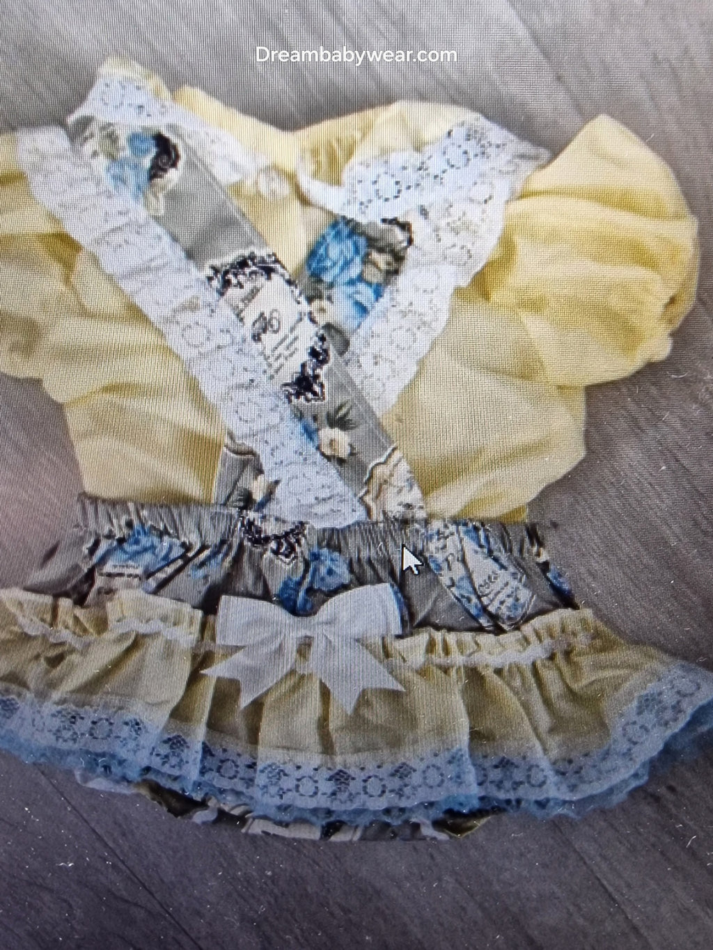 Sale 0-3 months 4-5 years lemon blouse and grey frilly romper