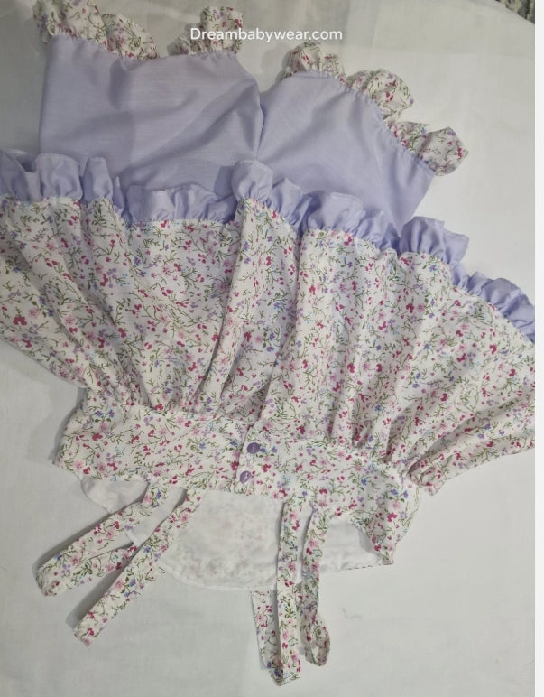 Daisy Duck strappy lilac floral top and ruffle shorts set 0-10 years