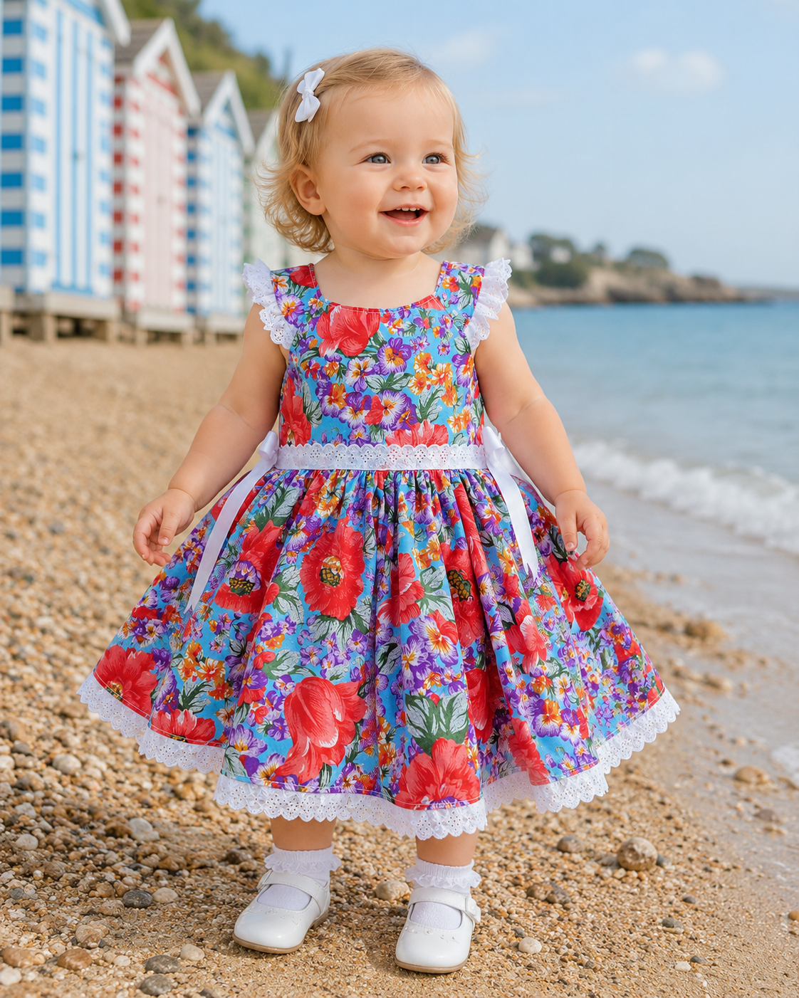 SALE 12-18 months multi floral sleevelss caitlin dress