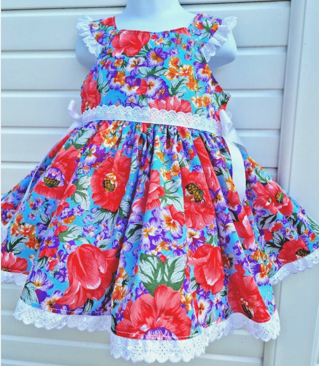 SALE 12-18 months multi floral sleevelss caitlin dress