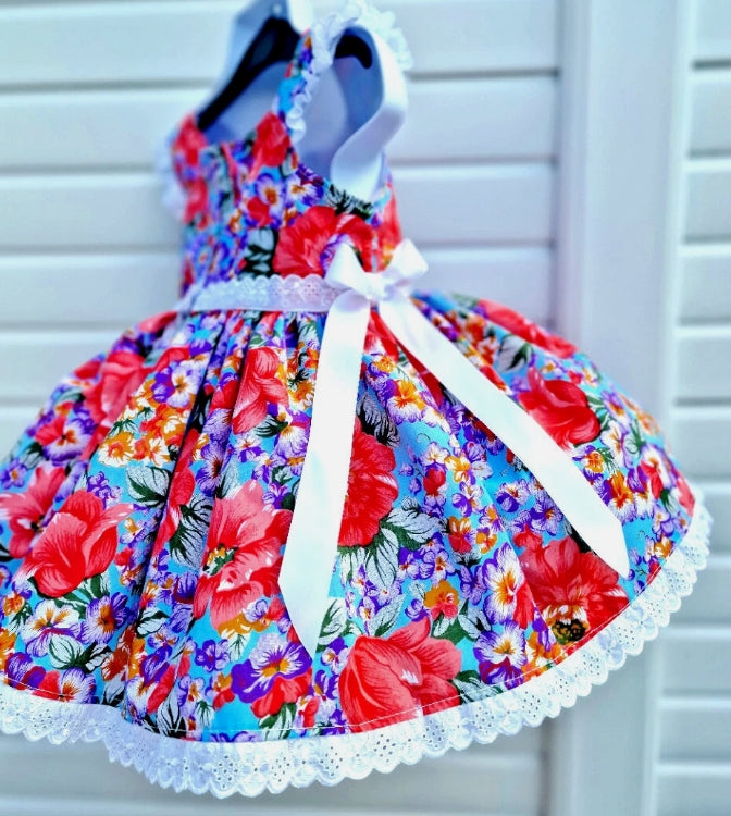 SALE 12-18 months multi floral sleevelss caitlin dress