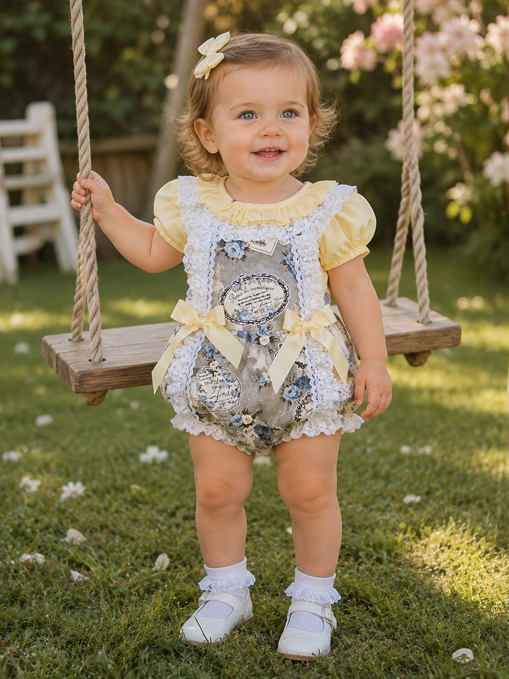 Sale 0-3 months 4-5 years lemon blouse and grey frilly romper