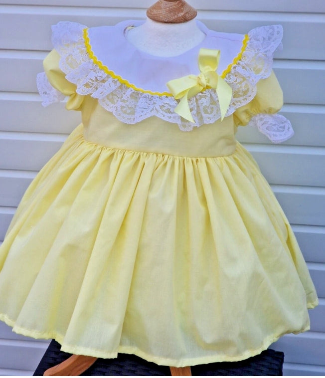 Abigail various  colours lacy collared  girls dress 0-8 years