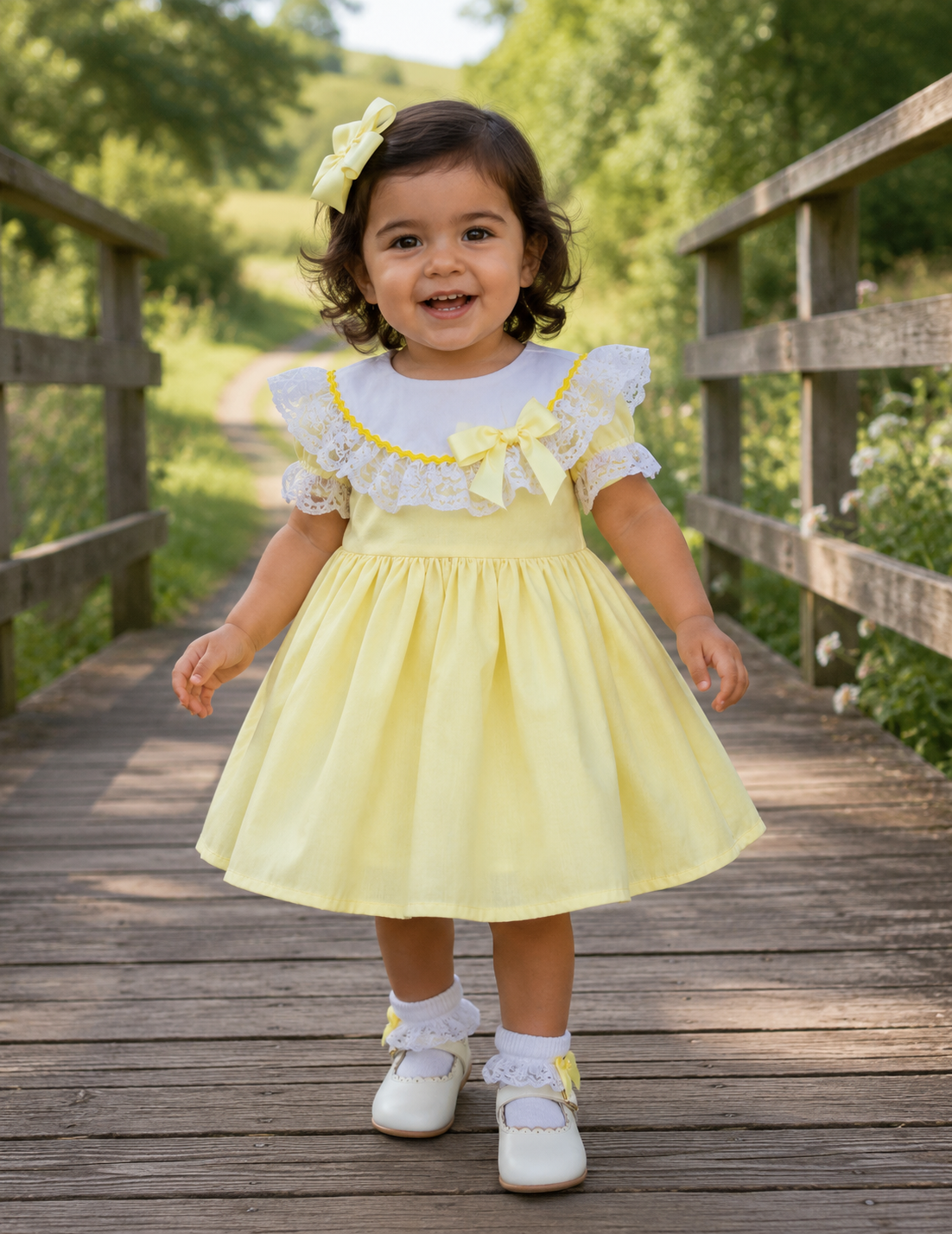 Abigail various  colours lacy collared  girls dress 0-8 years