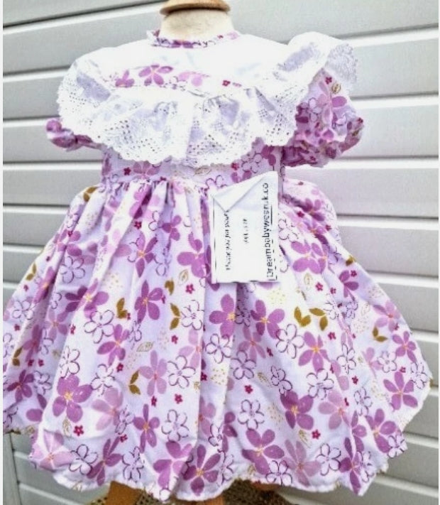 SALE 3-4 years traditional collar lilac vintage floral dress