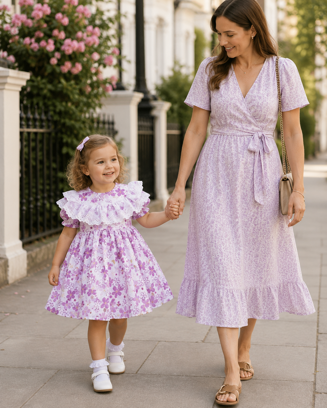 SALE 3-4 years traditional collar lilac vintage floral dress
