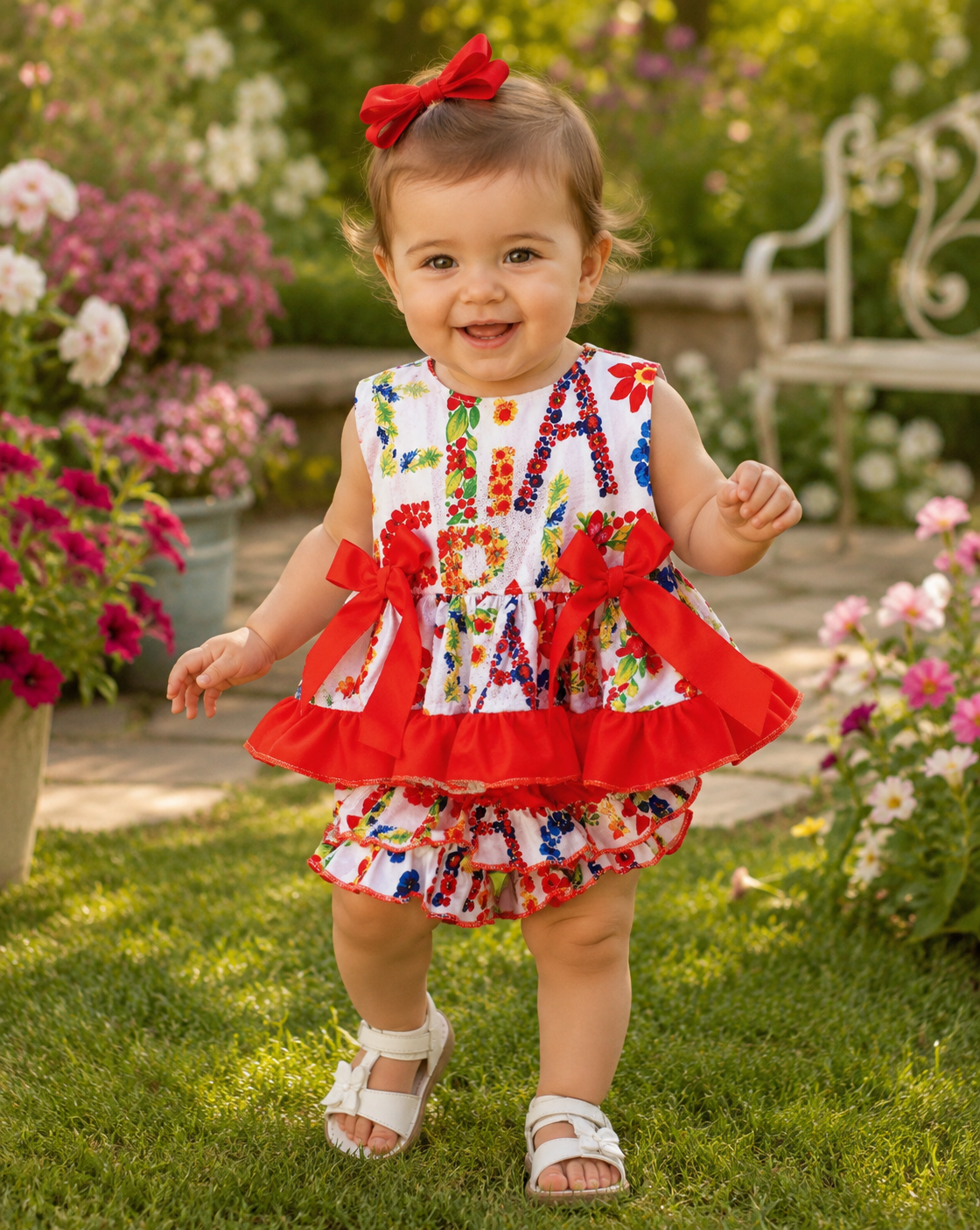 SALE 0-3 years BABY GIRLS MULTI FLORAL ABC ORANGE SUMMER TOP AND PANTS