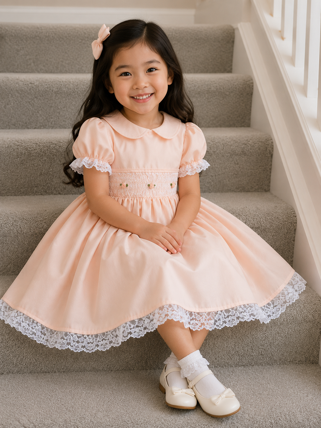 DREAM 0-8 years BABY GIRLS  traditional smocked  twirly dress various colours