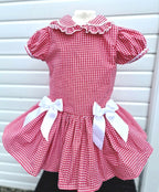 DREAM 0-8 years GIRLS  gingham school uniform drop waist lined dress 6 colours