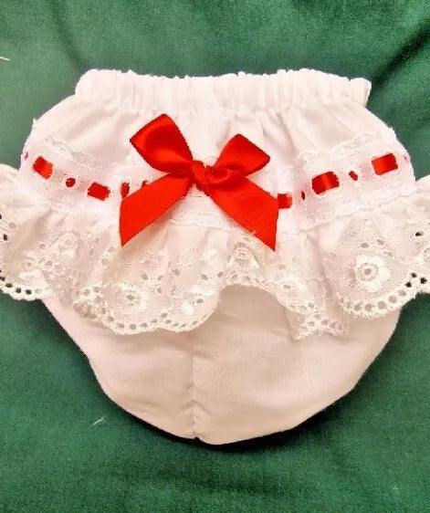 DREAM 0-5 BABY GIRLS ROMANY BRODERIE TRIM FRILLY KNICKERS VARIOUS COLOURS