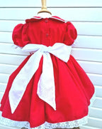DREAM 0-8 years BABY GIRLS Red Xmas traditional Spanish  smocked lined  dress