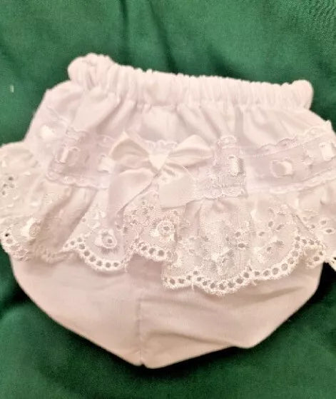 DREAM 0-5 BABY GIRLS ROMANY BRODERIE TRIM FRILLY KNICKERS VARIOUS COLOURS