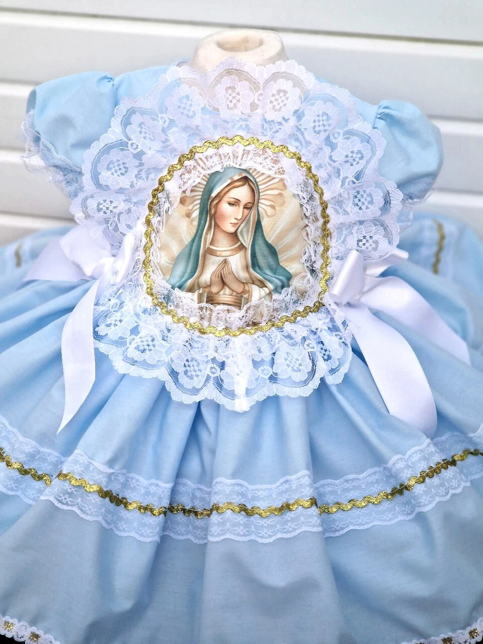 Dream baby girls 0-8 years Our Lady  holy day traditional puffball frilly dress