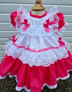 DREAM 0-8 YEARS baby girls vintage traditional frilly netted  dress 8 colours