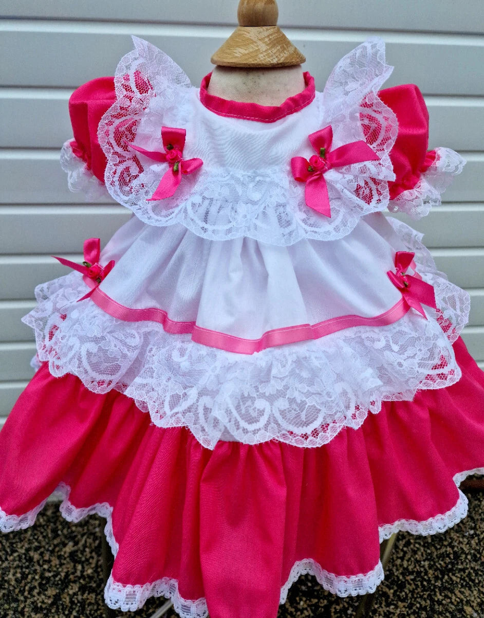 DREAM 0-8 YEARS baby girls vintage traditional frilly netted  dress 8 colours