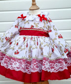 DREAM 0-8 years BABY GIRLS xmas reindeers santa traditional romany netted dress