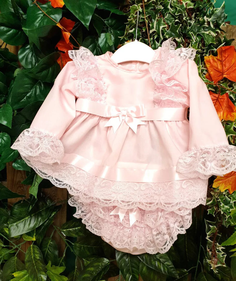 DREAM 0-5 YEARS BABY GIRLs SPANISH  TOP AND FRILLY BUM PANTS DRESS SET