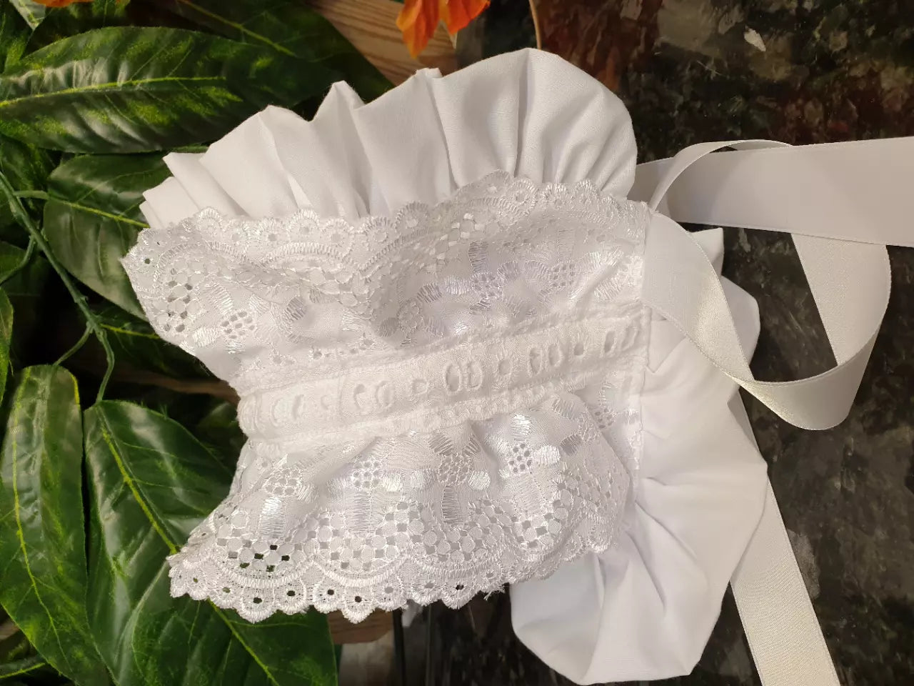 DREAM 0-3 year baby girl frilly traditional lined broderie summer lined bonnet