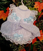DREAM 0-5 YEARS BABY SUMMER BOWS TOP  KNICKERS ROMPER mint sky blue REBORN DOLLS