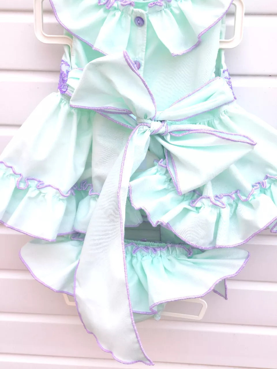 DREAM 0-8 YEARS baby girls  Spanish tie belt long top and full frilled knickers