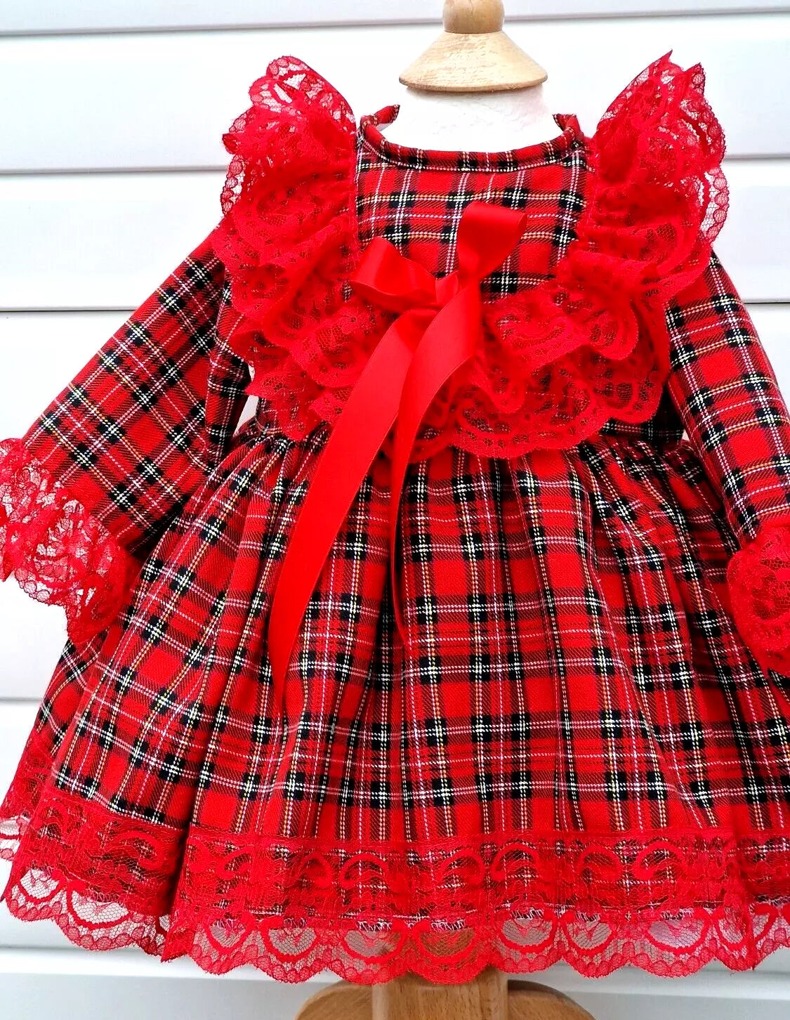 DREAM 0-8 years BABY GIRL Red Royal stewart tartan xmas traditional lined  dress