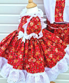 DREAM 0-8 years BABY GIRls gingerbread xmas cane traditional romany twirly dress