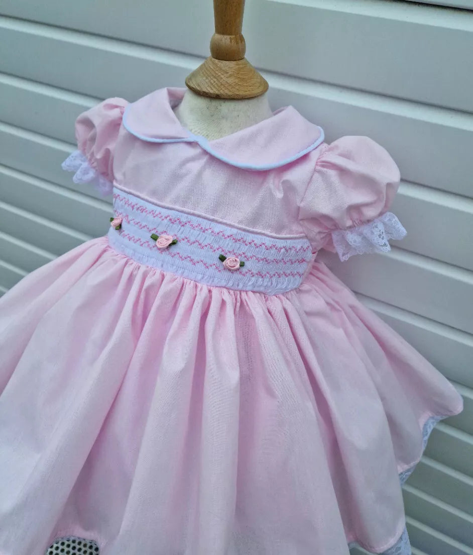 DREAM 0-8 years BABY GIRLS  traditional smocked  twirly dress various colours