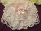DREAM 0-5 YEARS GIRLS ROMANY FRILLY KNICKERS WHITE PINK LEMON BLUE CREAM REBORN