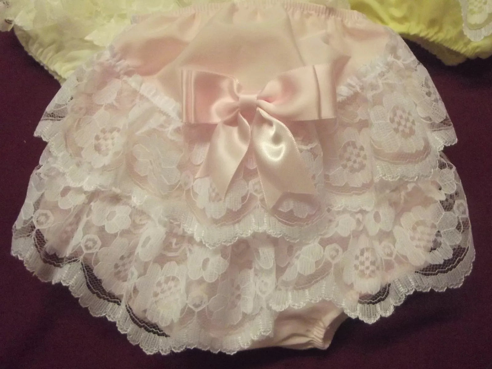 DREAM 0-5 YEARS GIRLS ROMANY FRILLY KNICKERS WHITE PINK LEMON BLUE CREAM REBORN
