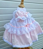 DREAM 0-8 YEARS baby girls vintage traditional frilly netted  dress 8 colours