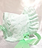 DREAM BABY GIRLS 0- 5 YEARS summer Romany cotton lace and roses frill bonnet hat