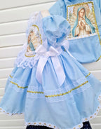 Dream baby girls 0-8 years Our Lady  holy day traditional puffball frilly dress